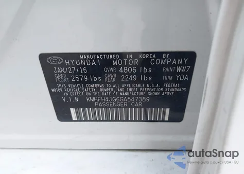 2016 Hyundai Azera Limited из США, поврежденный, VIN KMHFH4JG6GA547389